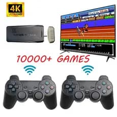 Video game Stick 10mil 2 Controles Sem Fio Console Original Portatil Jogos Retro Antigo
