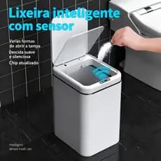 Lixeira Inteligente 12L com Sensor - Tampa Selada e Silenciosa