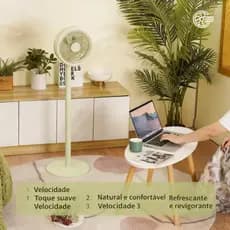 Ventilador de Circulação 10 Polegadas 3 Velocidades - Alta Rotação, Balanço Horizontal e Inclinação Ajustável