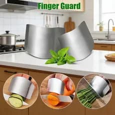 Protetor de Dedo Aço Inox | Kit Cortador de Alimentos com Encaixe Ajustável e Anticortes