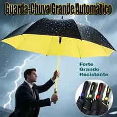 Guarda-Chuva Grande Automático Blackout: Fibra de Vidro Reforçada | Proteção UV Total e Antivento