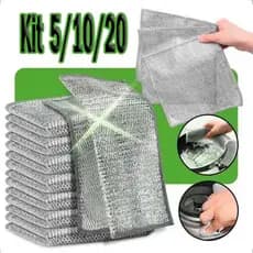 KIT 5/10/20 Pcs Pano De Limpeza De Arame Metálico Malha Não Oleosa Fogão De Cozinha Prato & Panelas