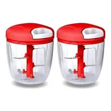 02 Processador Manual De Alimentos Grande 5 Lâminas 900ml