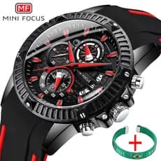MINI FOCUS relógio masculino original moda date à prova d'água silicone relogio analógico de quartzo