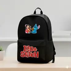Mochila de Criança Bolsa Unissex Escolar Passeio e Academia Lilo & Stitch