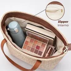 Sacola de Praia Feminina Bolsa Grande Shopbag Califórnia Palha