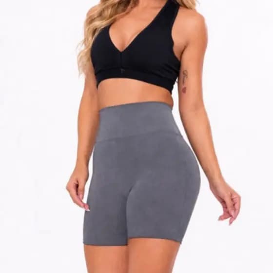 Short Feminino Suplex Cintura Alta Academia Fitness Bike Shorts Modelador Conforto Casual