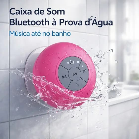 Mini Caixinha de Som Bluetooth a Prova D água para Banho Bluetooth Android E Ios