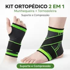 Kit Munhequeira Ortopédica Alta Compressão Pulso Tensor  e Alívio da Dor+Tornozeleira ortopédica