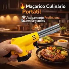 Maçarico Culinário Portátil Regulagem Gourmet Profissional Cor Amarelo