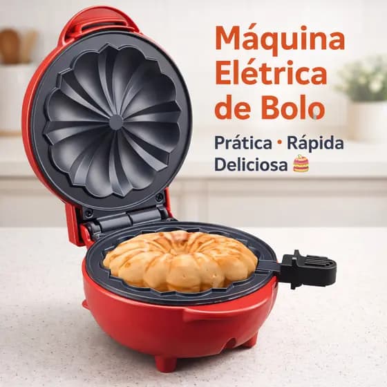 Mini Maquina de Fazer Bolo pequena Cupcake Eletrica 110V - Preta antiaderente portatil cozinha