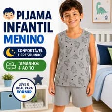 Pijama Infantil Masculino Regata Menino Verão Conjunto Leve 4 ao 10 |66| Pronta Entrega