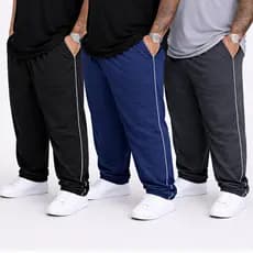 Calça Masculina Plus Size Tactel G1 G2 G3 Esportiva Leve Com Listra Lateral Elástico Academia |225| Pronta Entrega