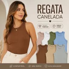 Regata Canelada Feminina Premium Com Elastano Básica Casual Moda Blogueira Tendência | 4185 | Pronta Entrega