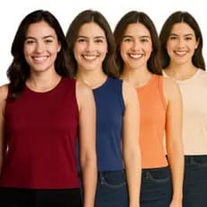 Kit 3 Regata Feminina Alça Larga Blusinha Básica Estilosa Casual Feminina Leve e Respirável |3777| Pronta Entrega