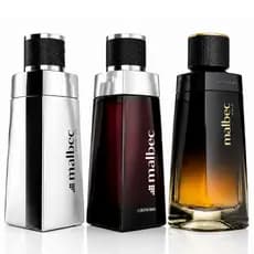 Perfumes Masculinos Kit 3 Malbec Importado com Essência Intensa e Fixação Prolongada