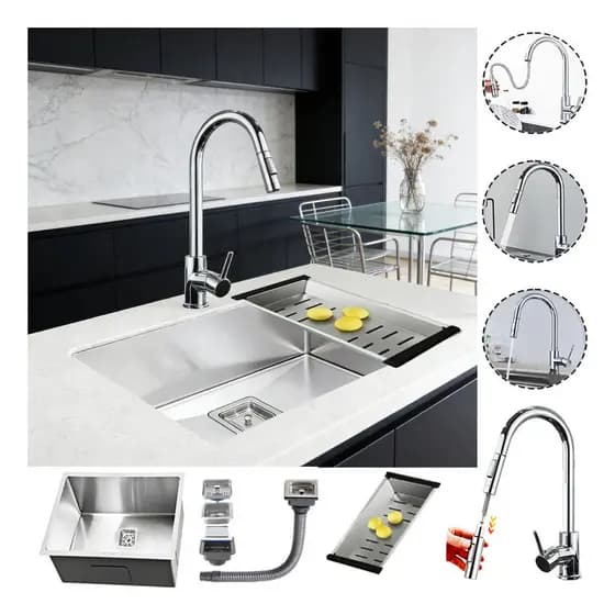 Cuba Gourmet Embutir Inox Gourmet 44x44cm Quadrada +torneira