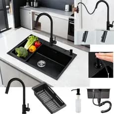 Cuba Pia Cozinha Quadrada Aço Inox 304 + Torneira 50x40cm