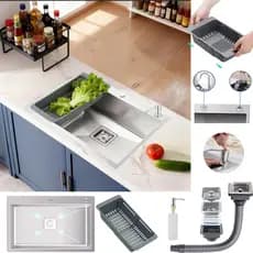 Cuba Gourmet Quadrada Inox 304 60x40cm Com Dispensador Sabão
