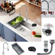 Cuba Gourmet Quadrada Inox + Torneira+lavador Copos 60x40cm