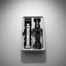 Km-6632 Aparadro Barba Cabelo Nariz Orelhas Preto E Prata