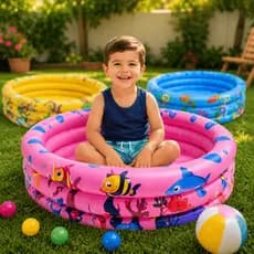 Piscina Infantil Inflável Redonda 3 Anéis Bebê Verão Menino Menina 40 Litros 60cm