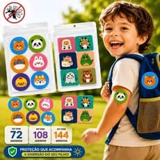 Kit 72 Adesivos Repelente Bebê Infantil Natural Citronela Proteção Sai Mosquito