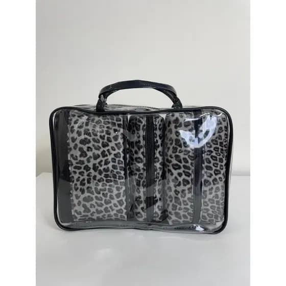 KIT BOLSAS NECESSAIRE ONÇINHA BOLSA DE MAQUIAGEM KIT FRASQUEIRA