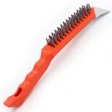 Escova de Aço com Raspador Gadan para Limpeza Pesada e de Grelhas Churrasqueiras