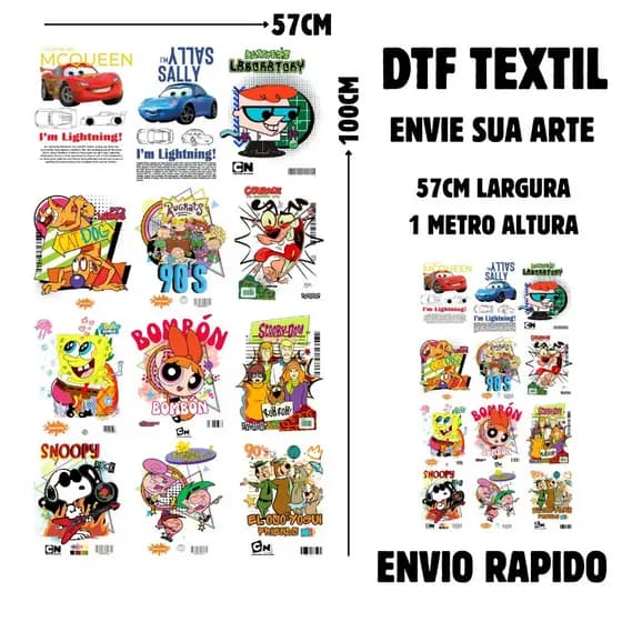 DTF Textil I3200  Estampa Para Camiseta e Tecidos Envie Sua Arte 57cm X 1 Metro Promoção