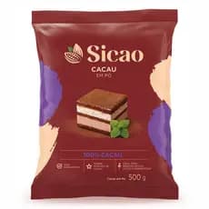 Cacau Em Pó 100% 500g Chocolate Sem Açúcar Sabor Intenso - Sicao