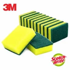 Kit 10 Esponjas de Lavar Louça Bucha De Limpeza Multiuso Dupla Face Para Limpeza 3M Scotch Brite