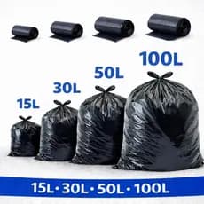 Saco de Lixo Resistente 15/30/50/100 Litros Em Rolo Preto Prático e Econômico - EcoSul