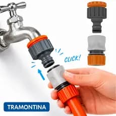 Kit Engate Rápido + Bico 1/2 - 3/4 Adaptador Para Torneira e Mangueira Jardim Limpeza - Tramontina