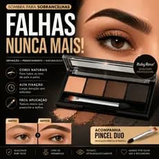 Sombra Para Sobrancelhas Ruby Rose Com Pincel Duplo  Alta Pigmentação Efeito Natural Preenche Falhas