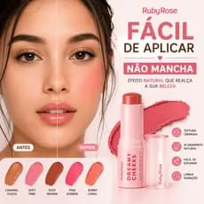 Blush Cremoso Dreamy Cheeks  - Ruby Rose - Pratico Facil de Usar Natural  Alta Pigmentação Em Bastão