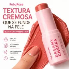 Blush Cremoso - Ruby Rose  - Dreamy Cheeks Stick Bastão  Pratico Facil De Aplicar Acabamento Natural