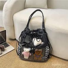 Mochila Ita Bag estilo coreano com desenhos animados, mochila moderna de grande capacidade para o dia a dia, bolsa escol