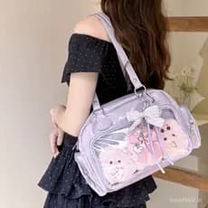 Novo modelo de 2026, bolsa transversal estilo bowling de alta qualidade, estilo japonês, versátil e de capacidade pequen