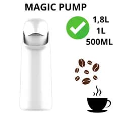 Garrafa  Magic Pump Térmica Café 1,8L / 1,0L / 500ml Termolar Branca Chá Água Quente Leite