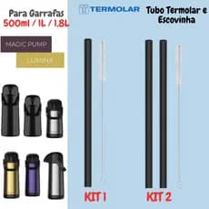Tubo Termolar Com Escovinha Reposição Garrafas Magic Pump Lúmina 500ml/1l/1,8l