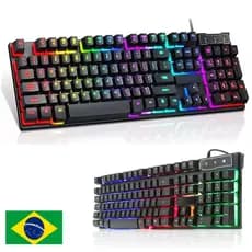 Teclado  Semi Mecânico RGB USB Teclado Macio resposta Rapida ideal para Gamer Notebook Computador