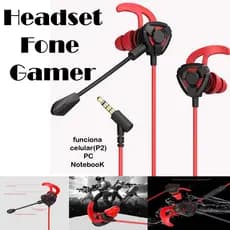 Headset gamer Preto Fone de ouvido P2 com Microfone destacável PC Notebook PS4 Xbox  Celular Jogos  com qualidade