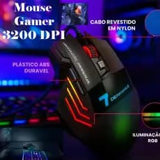 Mouse Gamer 3200Dpi  de Alta Performance  Precisão, Velocidade  Conforto melhor Durabilidade serve PC Notebook Mobilador