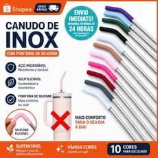 Canudo Inox Bico de Silicone p/Copo Térmico 1200ml 40oZ