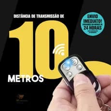 Kit 2 Controle Remoto Universal para Portão Automático Residencial com 4 Botões 433mhz
