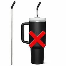 Canudo inox com Bico Silicone para Copo 1200ml 0u Garrafa