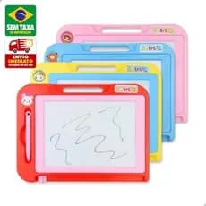 Lousa Mágica de Desenho Infantil Magnética Educativa P M G Azul Rosa Amarelo Vermelho