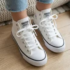 Tenis Feminino Casual Botinha Cano Alto Confortavel Sola Reta Estilosa Promoção