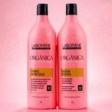 Kit Orgânica Nano Molecular/Shampoo Antirresíduos 1L e Máscara Redutora 1L/ Redução de Volume - Laborene